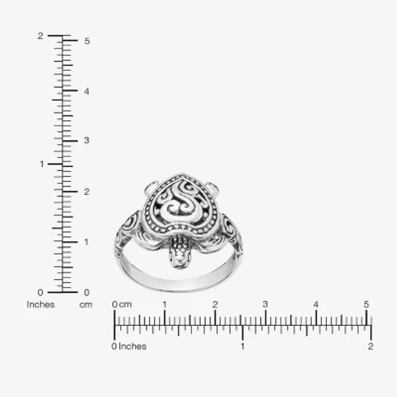 Bali Inspired Womens Sterling Silver Cocktail Ring