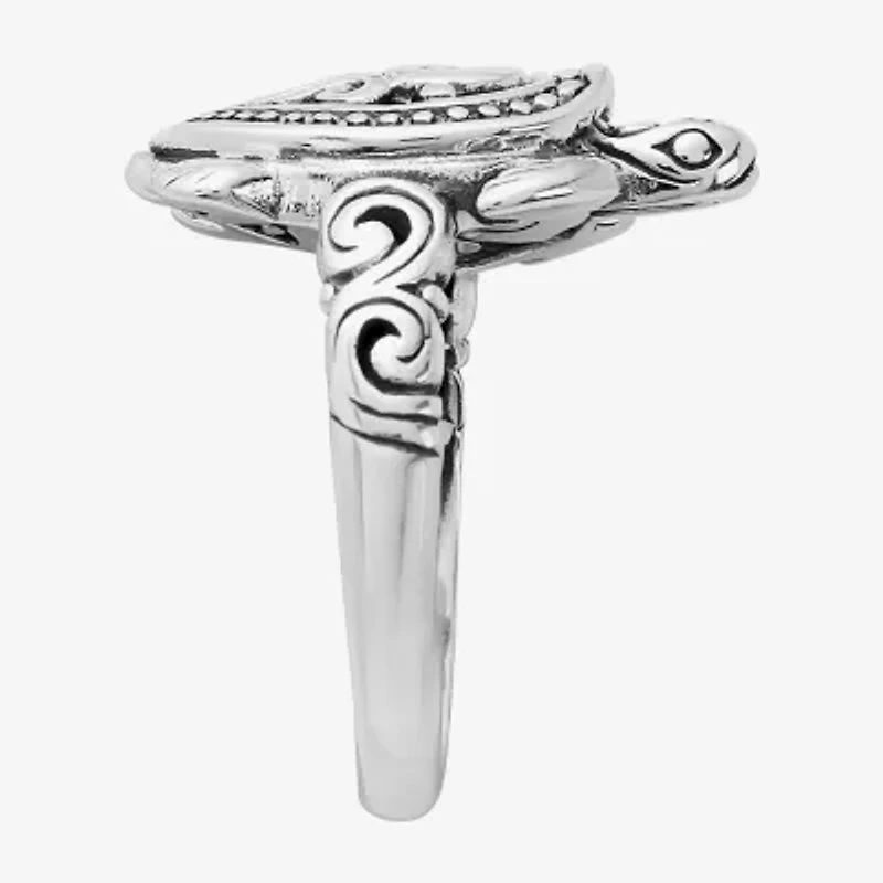 Bali Inspired Womens Sterling Silver Cocktail Ring