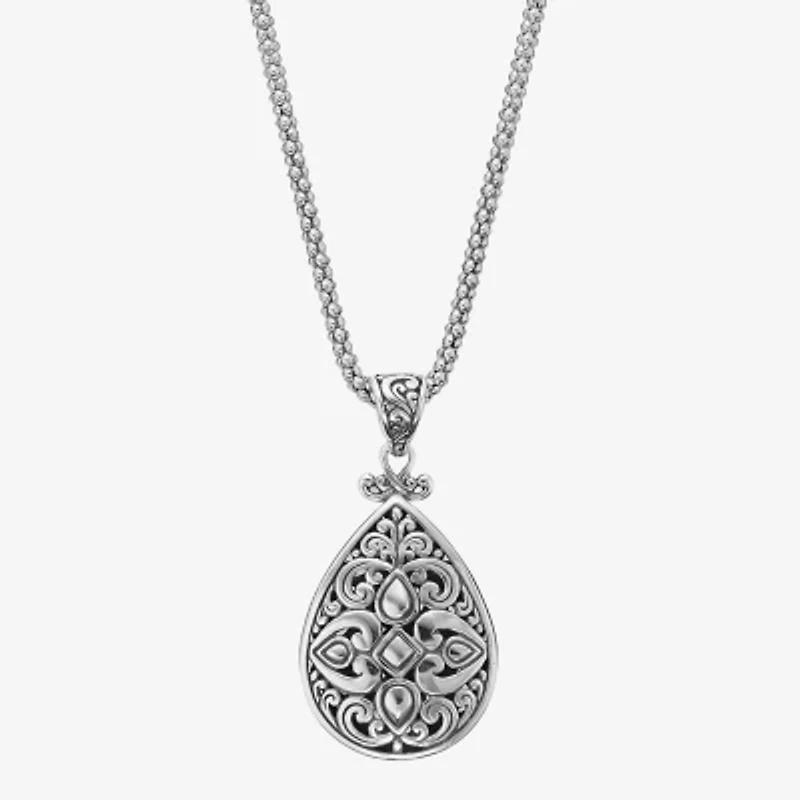 Womens Sterling Silver 18 Inch Pendant Necklace