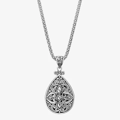 Womens Sterling Silver 18 Inch Pendant Necklace