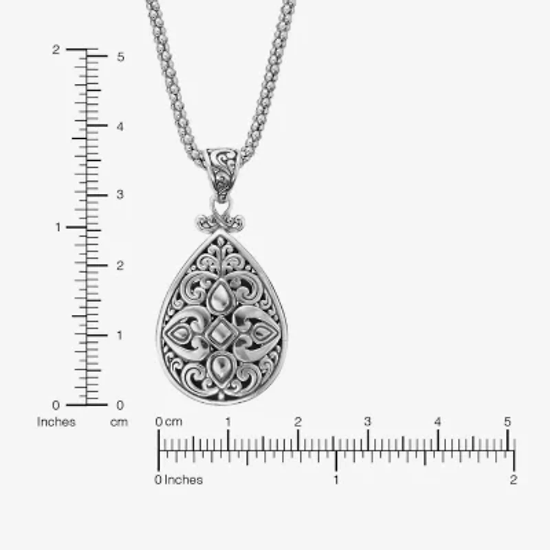 Womens Sterling Silver 18 Inch Pendant Necklace