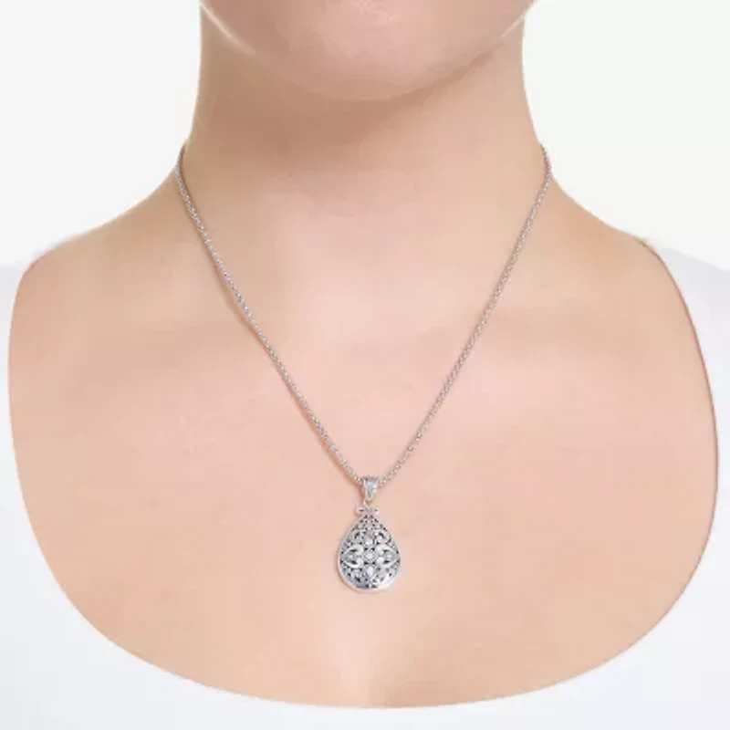 Womens Sterling Silver 18 Inch Pendant Necklace