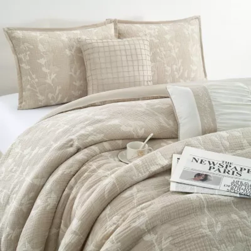 Stratford Park Dayla Leaves Comforter Set 6-pc. Easy Care