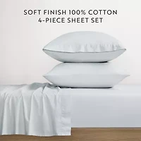 Casual Comfort 100% Cotton Percale Ultra-Soft 4 Piece Sheet Set