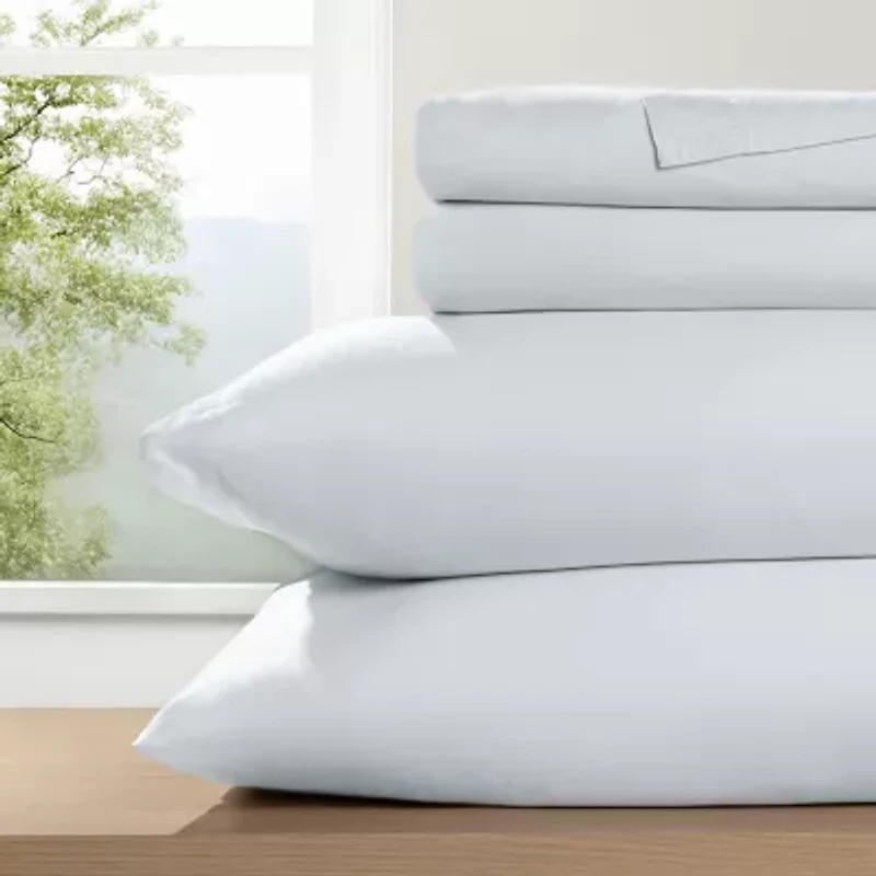 Casual Comfort 100% Cotton Percale Ultra-Soft 4 Piece Sheet Set