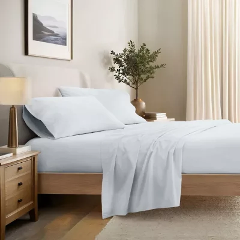 Casual Comfort 100% Cotton Percale Ultra-Soft 4 Piece Sheet Set