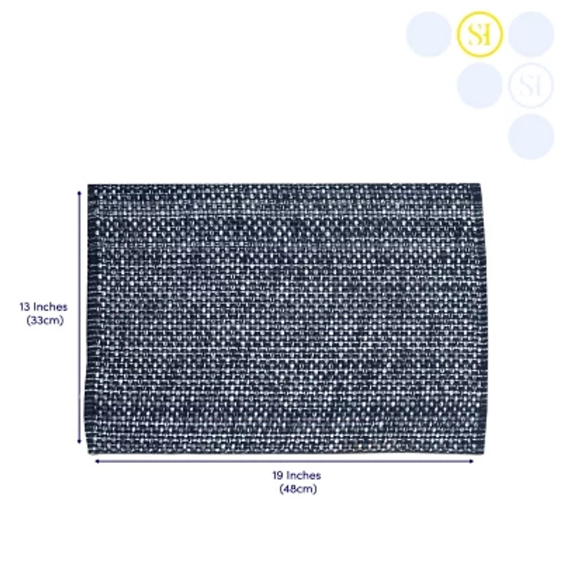 Sweet Home Collection Two Tone 100% Cotton Woven 6-pc. Placemat