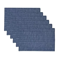 Sweet Home Collection Two Tone 100% Cotton Woven 6-pc. Placemat