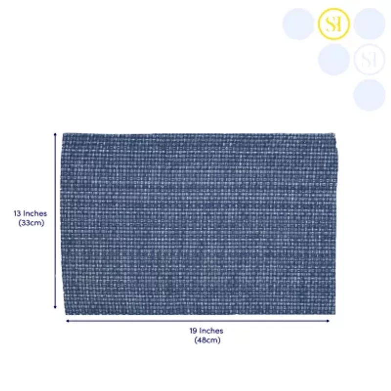 Sweet Home Collection Two Tone 100% Cotton Woven 6-pc. Placemat