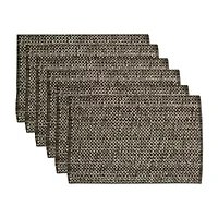 Sweet Home Collection Two Tone 100% Cotton Woven 6-pc. Placemat