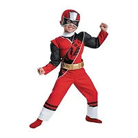Boys Ninja Steel Red Muscle Power Rangers Costume