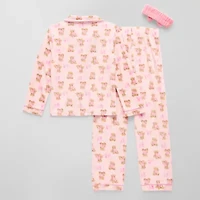 Sleep On It Velour Little & Big Kid Girls Long Sleeve 3-pc. Pajama Sets
