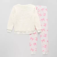 Sleep On It Little & Big Kid Girls Plush Crew Neck Long Sleeve 3-pc. Pajama Sets