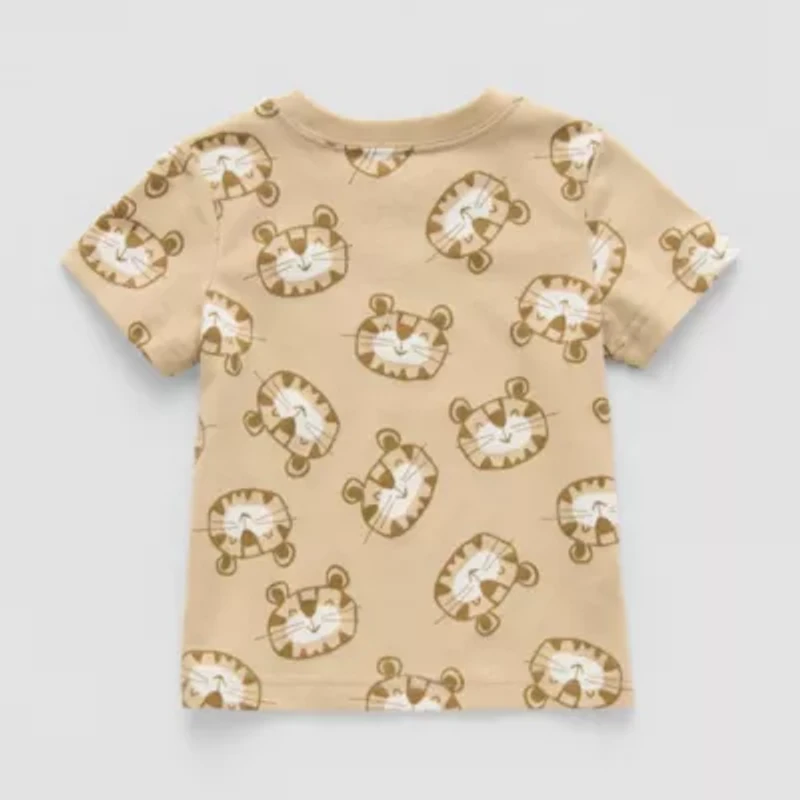 Okie Dokie Baby Boys Round Neck Short Sleeve Regular Fit Graphic T-Shirt