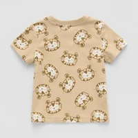 Okie Dokie Baby Boys Round Neck Short Sleeve Regular Fit Graphic T-Shirt