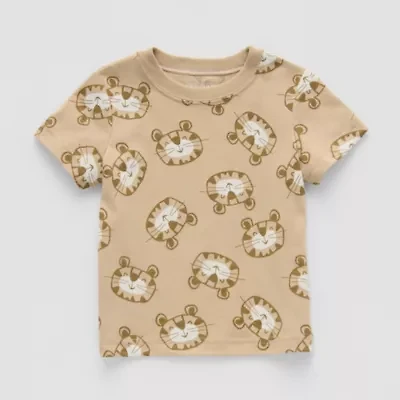 Okie Dokie Baby Boys Round Neck Short Sleeve Regular Fit Graphic T-Shirt