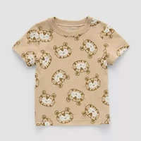 Okie Dokie Baby Boys Round Neck Short Sleeve Regular Fit Graphic T-Shirt