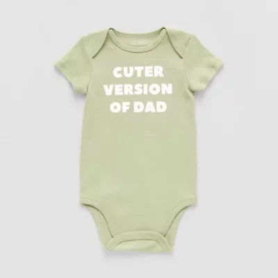 Okie Dokie Baby Boys Round Neck Short Sleeve Rib Bodysuit