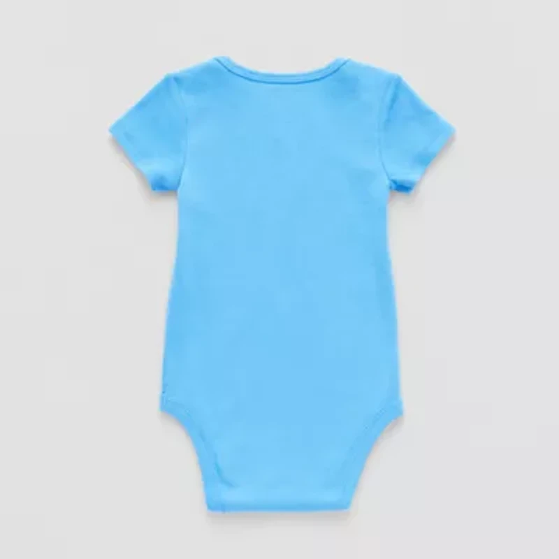 Okie Dokie Baby Boys Round Neck Short Sleeve Rib Bodysuit