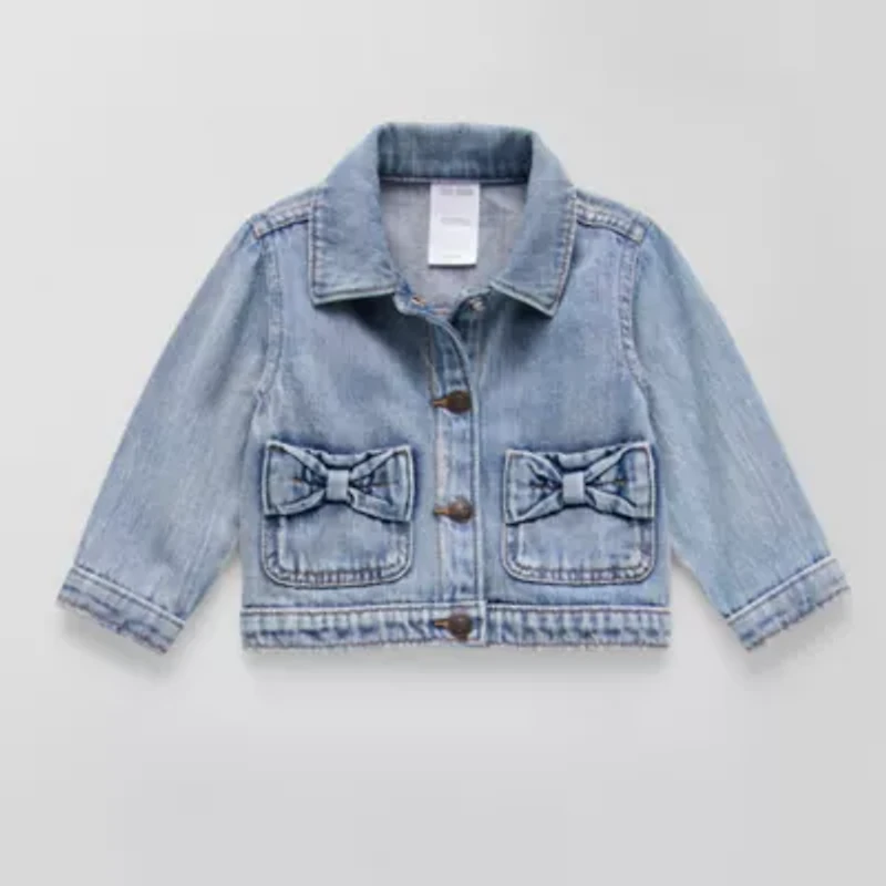 Okie Dokie Baby Girls Denim Lightweight Puffer Jacket