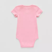 Okie Dokie Baby Girls Round Neck Short Sleeve Rib Bodysuit