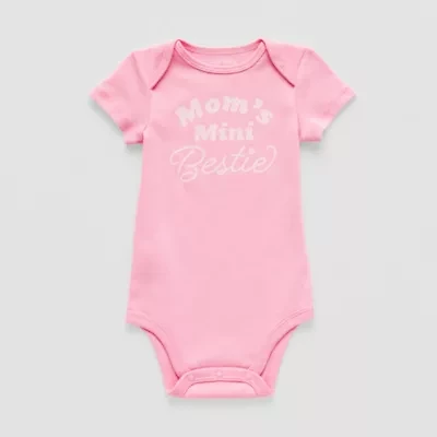 Okie Dokie Baby Girls Round Neck Short Sleeve Rib Bodysuit