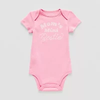 Okie Dokie Baby Girls Round Neck Short Sleeve Rib Bodysuit