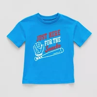 Okie Dokie Active Toddler & Little Boys Crew Neck Short Sleeve Regular Fit Graphic T-Shirt