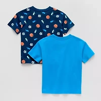Okie Dokie Active Toddler & Little Boys Crew Neck Short Sleeve Regular Fit 2-pc. Graphic T-Shirt