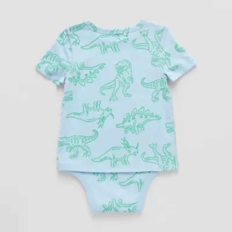 Okie Dokie Toddler Boys Bodysuit Closure Easy-on + Easy-off Adaptive Crew Neck Short Sleeve