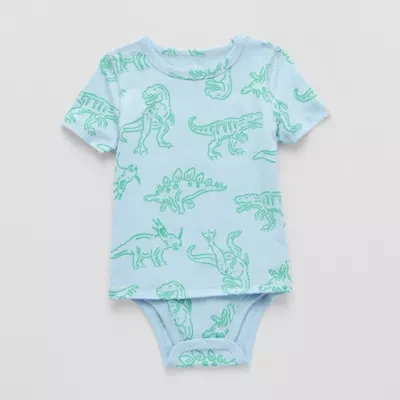 Okie Dokie Toddler Boys Bodysuit Closure Easy-on + Easy-off Adaptive Crew Neck Short Sleeve