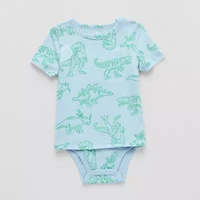 Okie Dokie Toddler Boys Bodysuit Closure Easy-on + Easy-off Adaptive Crew Neck Short Sleeve