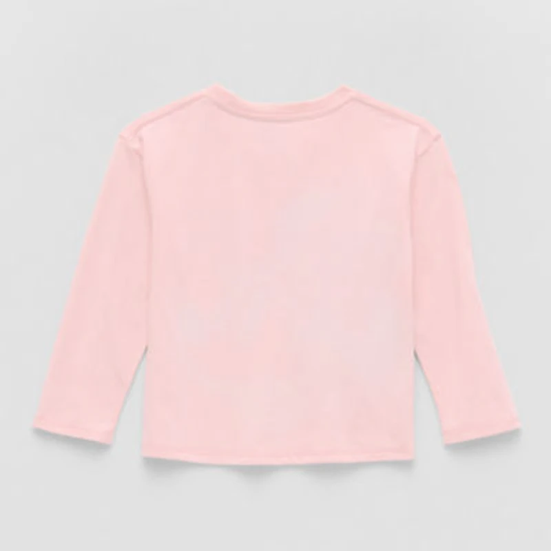 Toddler Girls Crew Neck Long Sleeve Regular Fit Minnie Mouse Graphic T-Shirt