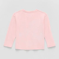 Toddler Girls Crew Neck Long Sleeve Regular Fit Minnie Mouse Graphic T-Shirt