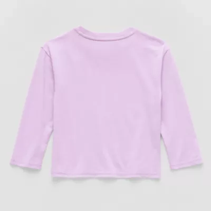Toddler Girls Crew Neck Long Sleeve Regular Fit Lilo & Stitch Graphic T-Shirt