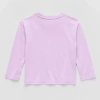 Toddler Girls Crew Neck Long Sleeve Regular Fit Lilo & Stitch Graphic T-Shirt