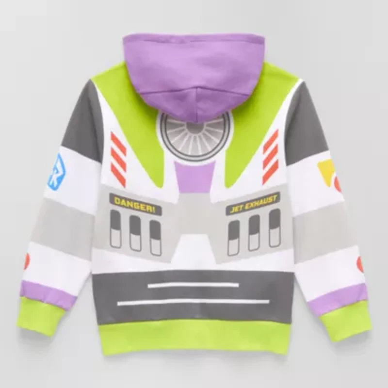 Disney Collection Little & Big Kid Boys Long Sleeve Buzz Lightyear Toy Story Fleece Zipper Hoodie
