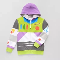 Disney Collection Little & Big Kid Boys Long Sleeve Buzz Lightyear Toy Story Fleece Zipper Hoodie