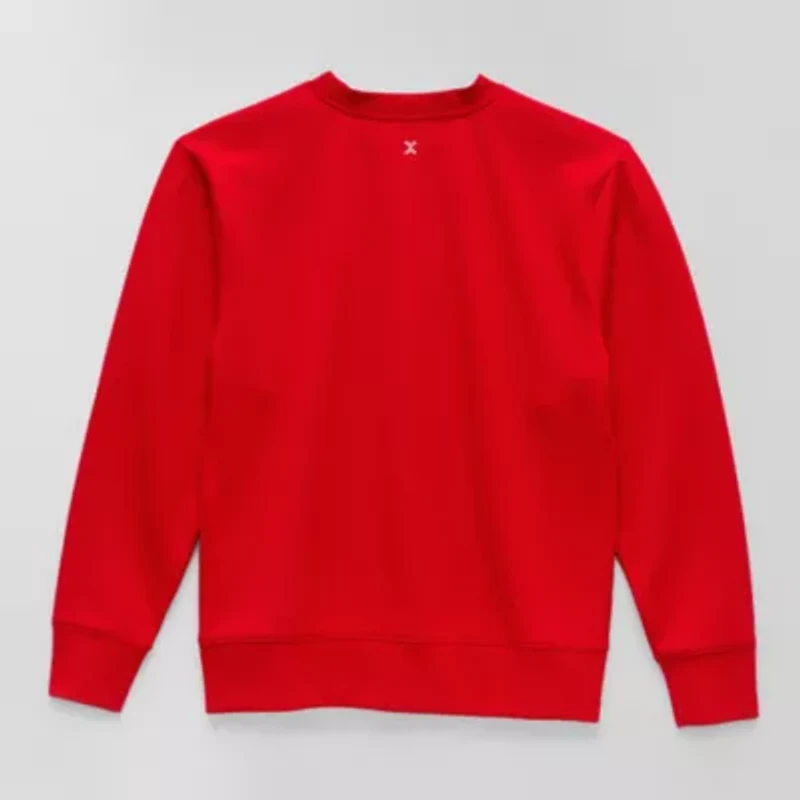 Xersion Double Knit Fleece Boys Crew Neck Long Sleeve Sweatshirt