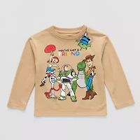 Toddler Boys Crew Neck Long Sleeve Regular Fit Toy Story Graphic T-Shirt
