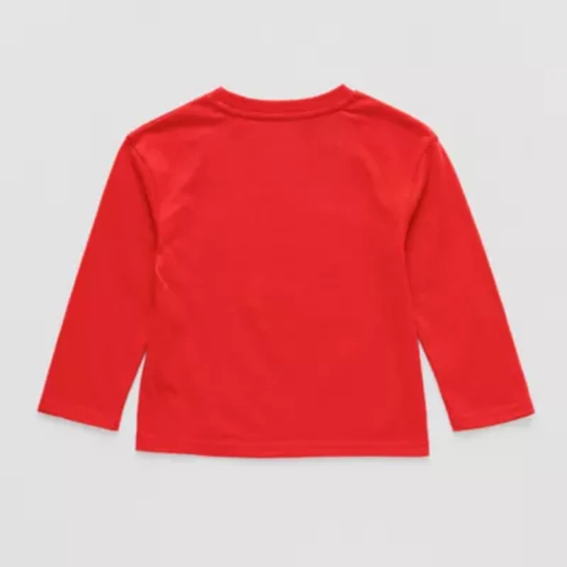 Toddler Boys Crew Neck Long Sleeve Regular Fit Spiderman Graphic T-Shirt