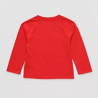 Toddler Boys Crew Neck Long Sleeve Regular Fit Spiderman Graphic T-Shirt