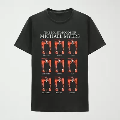 Mens Crew Neck Short Sleeve Regular Fit Michael Myers Graphic T-Shirt