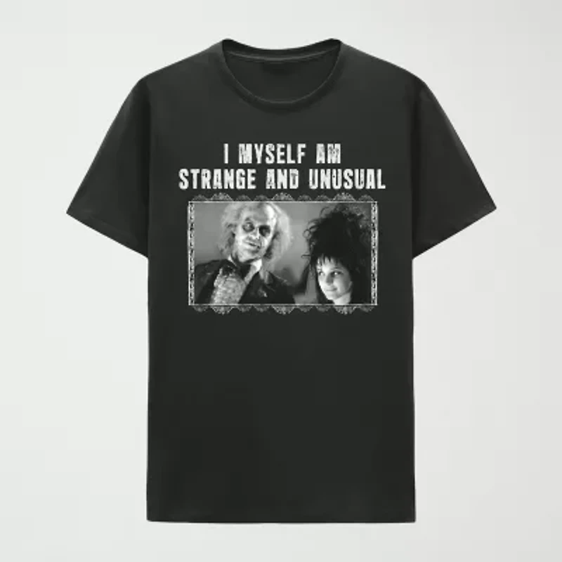 Mens Crew Neck Short Sleeve Regular Fit Beetlejuice Graphic T-Shirt