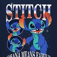Mens Crew Neck Short Sleeve Regular Fit Lilo & Stitch Graphic T-Shirt