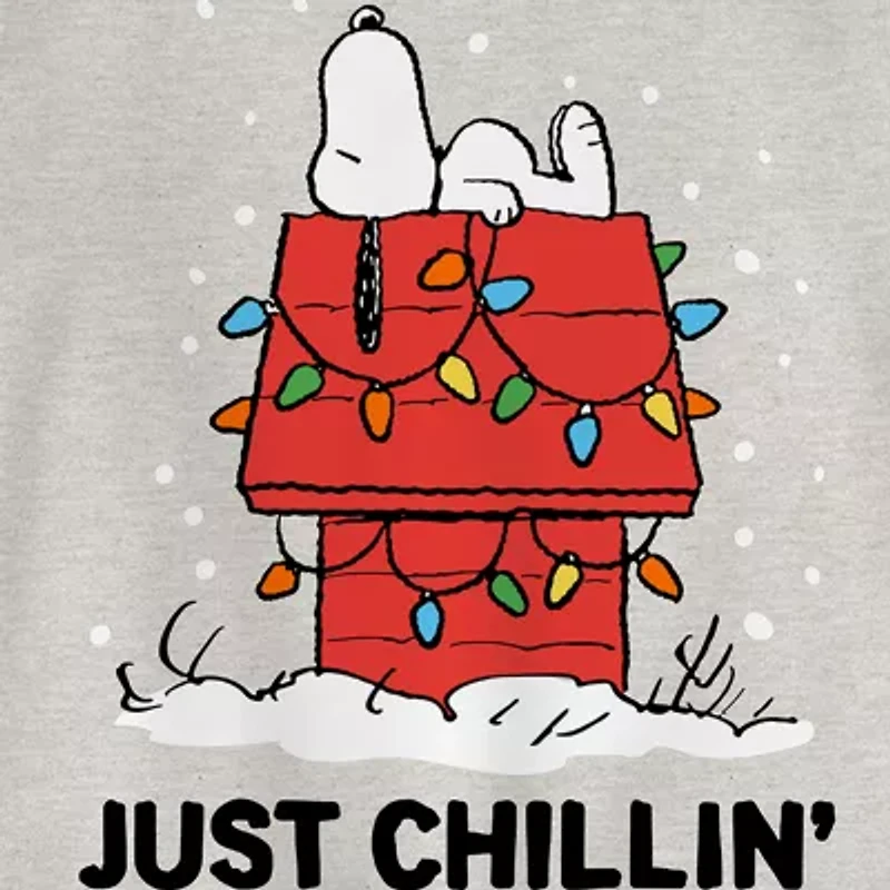 Mens Crew Neck Long Sleeve Peanuts Snoopy Sweatshirt