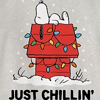 Mens Crew Neck Long Sleeve Peanuts Snoopy Sweatshirt