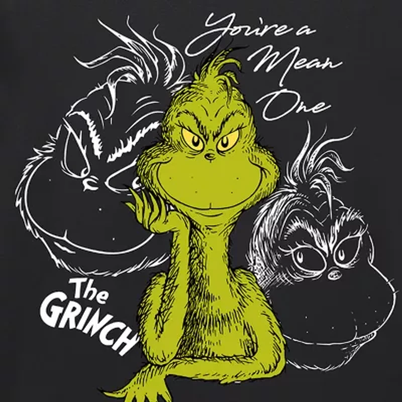 Mens Crew Neck Short Sleeve Regular Fit Grinch Graphic T-Shirt