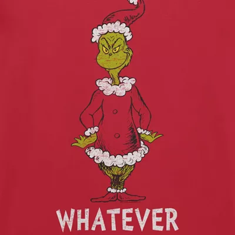 Mens Crew Neck Short Sleeve Regular Fit Grinch Graphic T-Shirt