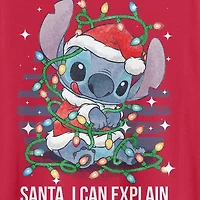 Mens Crew Neck Short Sleeve Regular Fit Lilo & Stitch Graphic T-Shirt